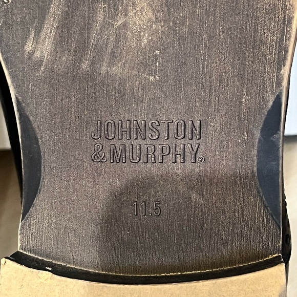 Johnston & Murphy Black Oxford Dress Shoes Lace Up Leather Mens 11.5 EUC - Picture 10 of 12